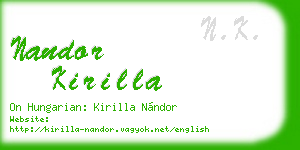 nandor kirilla business card